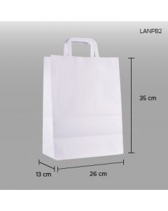 Bolsa de papel blanco con asa 26x35x13cm