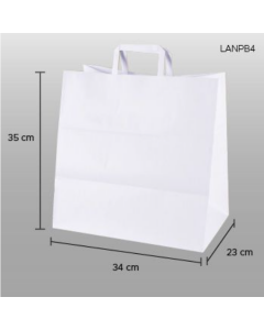 Bolsa de papel blanco con asa 34X35X23cm