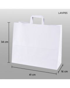 Bolsa de papel blanco con asa 41x34x16cm