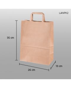 Bolsa de papel craft (kraft) con asa 26x35x13cm