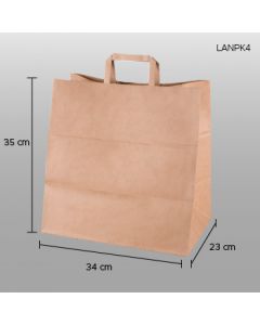 Bolsa de papel craft (kraft) con asa 34x35x23cm