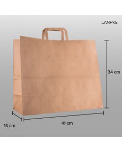 Bolsa de papel craft (kraft) con asa 41x34x16cm