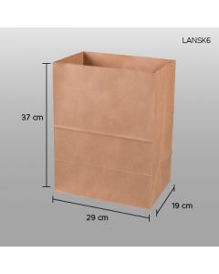 Bolsa de papel craft (kraft) sin asa 29x37x19cm