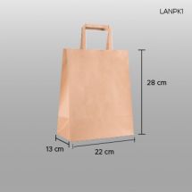 Bolsa con asa 22x28x13cm de papel craft (kraft) (bolsa para regalo de papel)